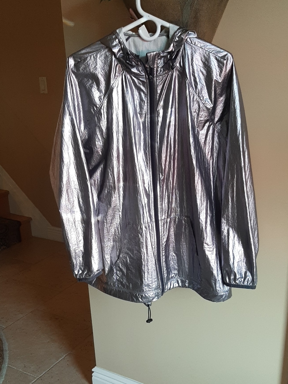 Ideology Metallic Silver Hooded Utility Jacket - Women's